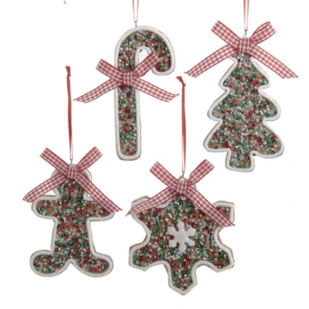 Cookie Sprinkle Ornament Set 4 Snowflake Tree 5" Clay-dough Christmas Kurt Adler